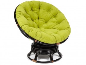 Кресло-качалка Papasan w 23/01 B с подушкой Antique brown, флок Олива в Североуральске - severouralsk.magazin-mebel74.ru | фото