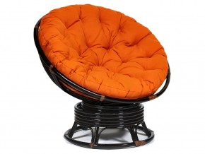 Кресло-качалка Papasan w 23/01 B с подушкой Antique brown, ткань Оранжевый в Североуральске - severouralsk.magazin-mebel74.ru | фото