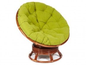 Кресло-качалка Papasan w 23/01 B с подушкой Pecan, флок Олива в Североуральске - severouralsk.magazin-mebel74.ru | фото