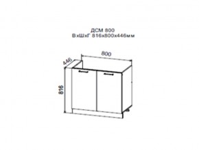 Шкаф нижний ДСМ800 под мойку в Североуральске - severouralsk.magazin-mebel74.ru | фото